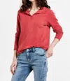 Dear John Denim Elizabeth Pointelle Knit Sweater In Red In Red