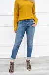 Dear John Denim Blaire Mid Rise Slim Straight Jeans In Savoy In Multi