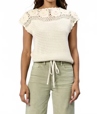 DEAR JOHN DENIM ETHEL BATEAU NECK TOP IN NATURAL