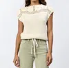 Dear John Denim Ethel Bateau Neck Top In Natural In White