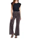 Dear John Denim Fiona Cord High Rise Wide Leg Jeans In Espresso In Brown