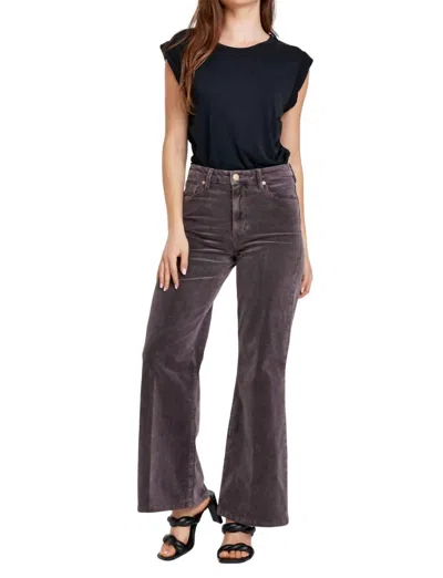 Dear John Denim Fiona Cord High Rise Wide Leg Jeans In Espresso In Brown