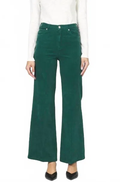 Dear John Denim Fiona Corduroy Wide Leg Pants In Rainforest In Green