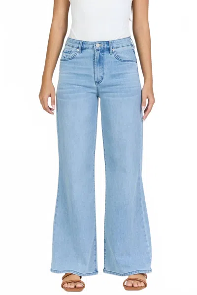 Dear John Denim Fiona High Rise Wide Leg Jeans In Rain Drop In Multi