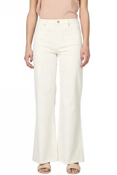 Dear John Denim Fiona Hi-rise Wide Leg Jeans In Wheat In White