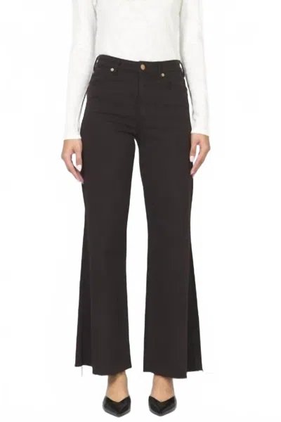Dear John Denim Fiona High Rise Wide Leg Jeans In Chocolate Torte In Black
