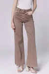 Dear John Denim Fiona High Rise Wide Leg Jeans In Mink