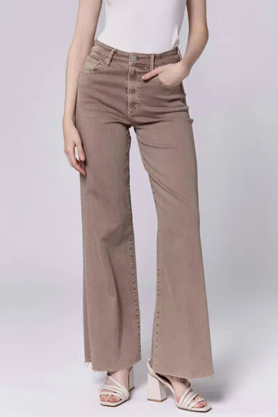 Dear John Denim Fiona High Rise Wide Leg Jeans In Mink