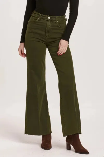 Dear John Denim Fiona High Rise Wide Leg Jeans In Pine In Silver