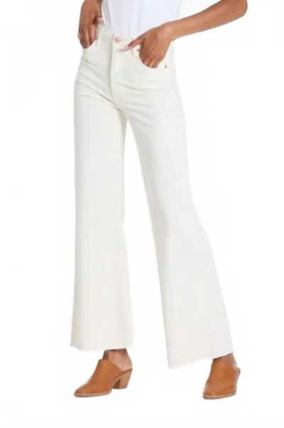 Dear John Denim Fiona High Rise Wide Leg Jeans In Wheat In White