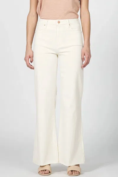 Dear John Denim Fiona High Rise Wide Leg Jeans In Wheat In White