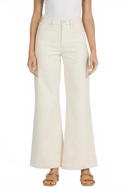 Dear John Denim Fiona High Rise Wide Leg Jeans In Wheat Lace In White