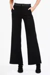 Dear John Denim Fiona High Rise Wide Leg Pants In Black Suede In Black