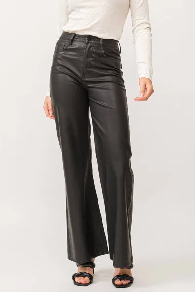 DEAR JOHN DENIM FIONA LEATHER PANTS IN SMOKED CHARCOAL