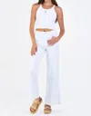 Dear John Denim Fiona Mid Rise Wide Leg Jeans White In White