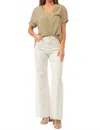 Dear John Denim Fiona Novelty Wide Leg Jeans In Wheat And White In White
