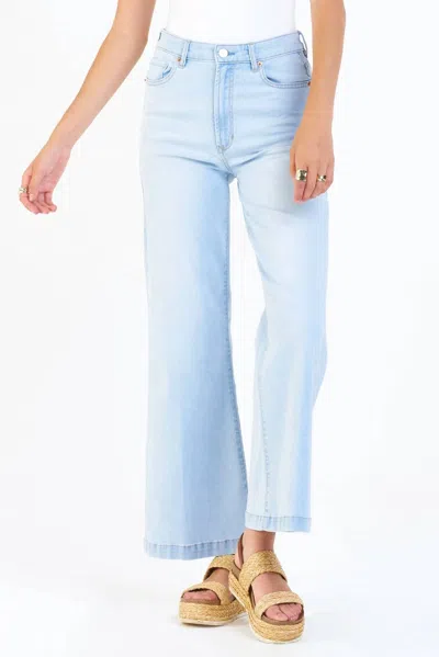 Dear John Denim Fiona Super High Rise Wide Leg Jeans In Dana Point In Blue