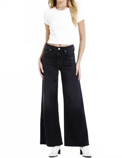 Dear John Denim Fiona Super High Rise Wide Leg Jeans In Stoneleigh Black