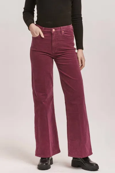 Dear John Denim Fiona Wide Leg Corduroy Pant In Plum Berry In Multi