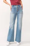 Dear John Denim Fiona High Rise Wide Leg In Ardent Pockets In Multi