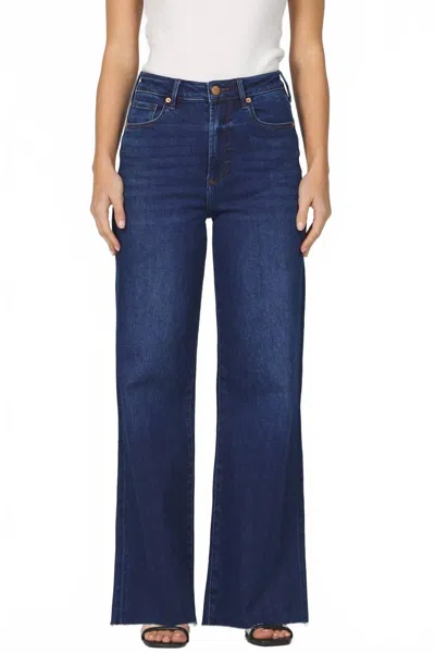 Dear John Denim Fiona Wide Leg Jeans In Dark Knight In Blue