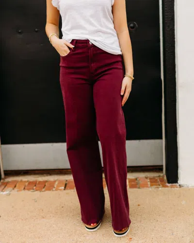 Dear John Denim Fiona Wide Leg Jeans In Fig In Multi