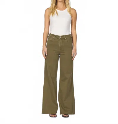Dear John Denim Fiona Wide Leg Jeans In Olive Branch In Brown