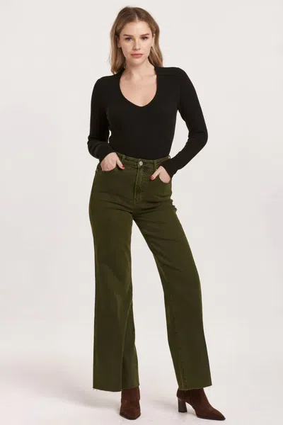 Dear John Denim Fiona Wide Leg Jeans In Pine In Black