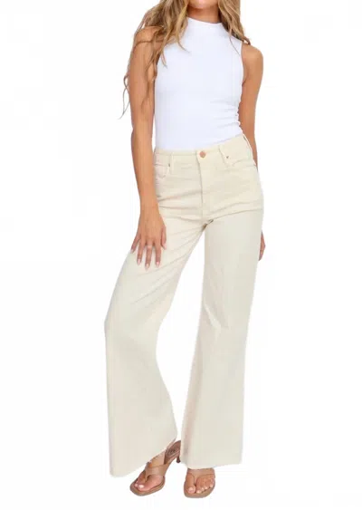 Dear John Denim Fiona Wide Leg Jeans In Wheat In Gold