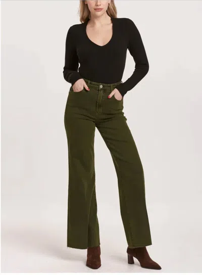 Dear John Denim Fione High-rise Wide-leg Jeans In Pine In Green