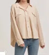 Dear John Denim Foster Buttoned Thermal Shirt In Cream In White