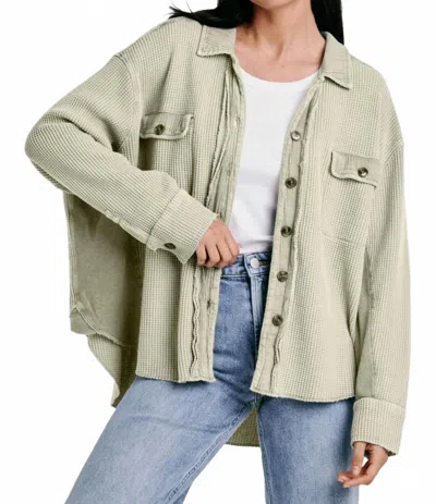 Dear John Denim Foster Buttoned Thermal Shirt In Fresh Mint