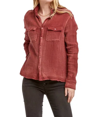 Dear John Denim Foster Shirt In Plum Berry In Red