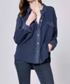Dear John Denim Foster Thermal Shacket In Black Iris