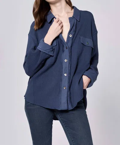 Dear John Denim Foster Thermal Shacket In Black Iris
