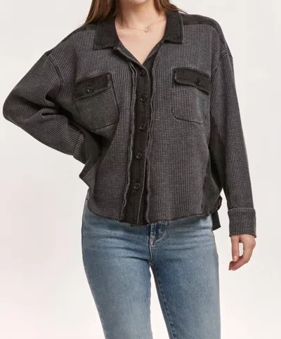 Dear John Denim Foster Thermal Shirt Jacket In Black