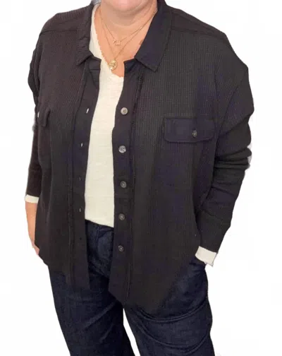 Dear John Denim Foster Waffle Knit Jacket In Black