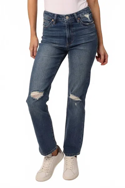 Dear John Denim Frankie High Rise Cropped Straight Leg Jeans In Fair Oaks In Blue