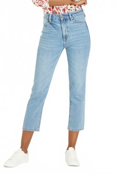 Dear John Denim Frankie Super High Rise Cropped Straight Jean In Salt Lake In Blue