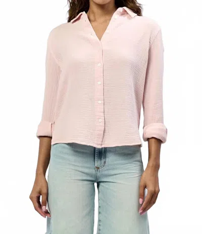 Dear John Denim Gaia Gauze Button Down Shirt In Rose In Multi