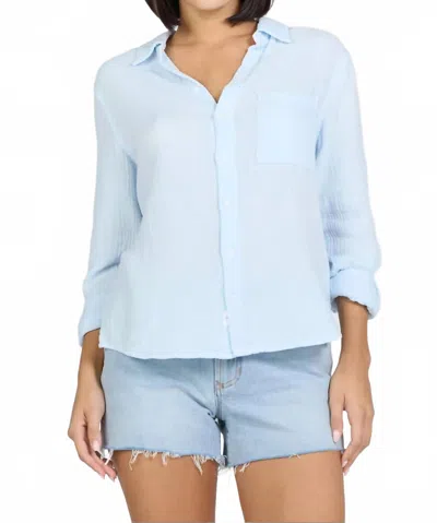 Dear John Denim Gaia Gauze Button Down Shirt In Sky In Blue