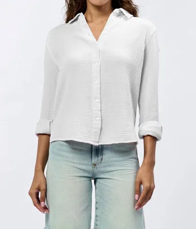 Dear John Denim Gaia Gauze Button Down Shirt In White
