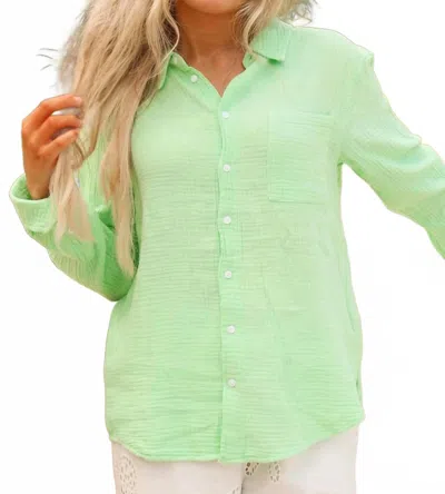 Dear John Denim Gaia Long Sleeve Button Down Shirt In Hemlock In Green