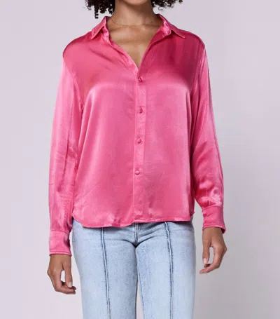 Dear John Denim Galina Button Down Shirt In Rasberry In Pink
