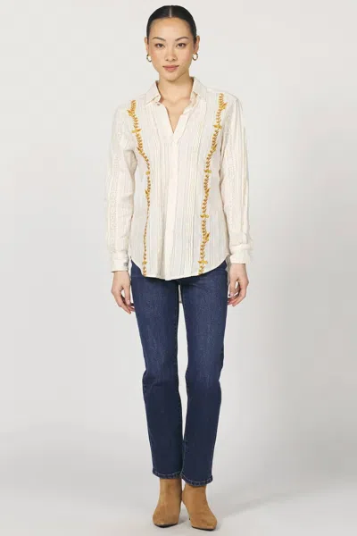 Dear John Denim Galina Novelty Shirt In Cream In White