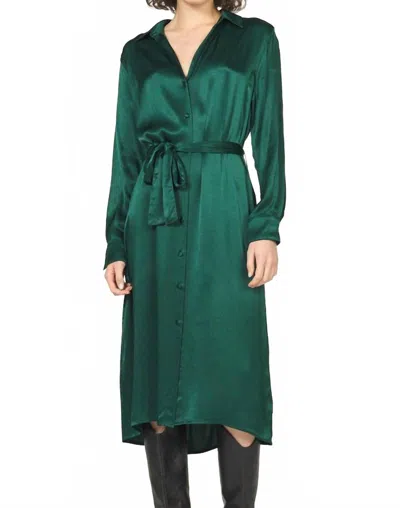 Dear John Denim Galina Satin Dress In Green