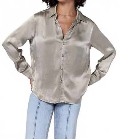 Dear John Denim Galina Satin Shirt In Green In Gray