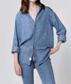 Dear John Denim Galli Button Down Top In Light Denim In Blue