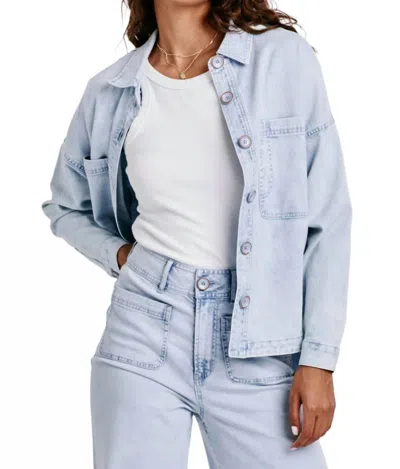 Dear John Denim Gianna Denim Shirt Jacket In Light Wash In Multi