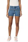 Dear John Denim Gigi Mid-low Rise Denim Shorts In Rainbow Row In Blue
